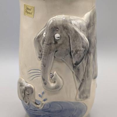 Quon-Quon Hand Painted Elephant Vase