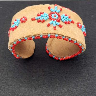 Beaded Buckskin Cuff Bracelet