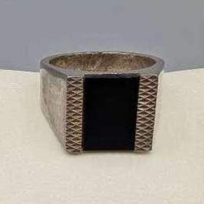 Men's Brutalist Onyx Ring