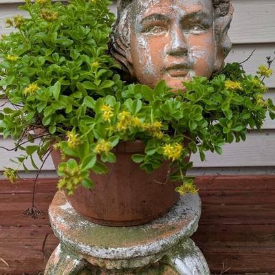 Terra Cotta Base and Bust Head