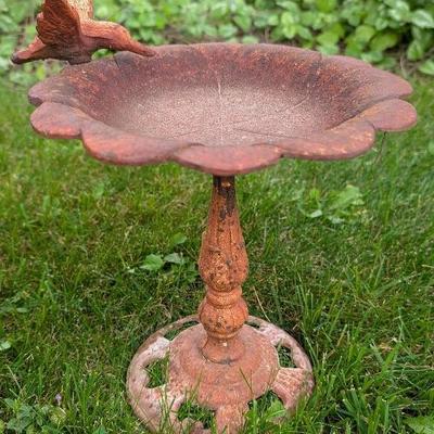 Cast Iron Hummingbird Bird Bath
