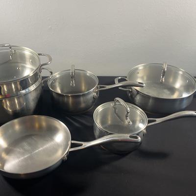 Pioneer Woman Set Of Copper Bottom Pots And Pans