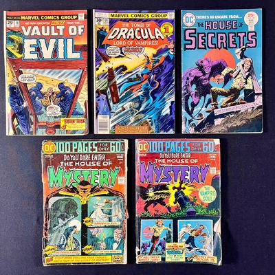 Bronze Age Horror & Mystery Comics – House of Mystery, Dracula, Vault of Evil - Standard Size 