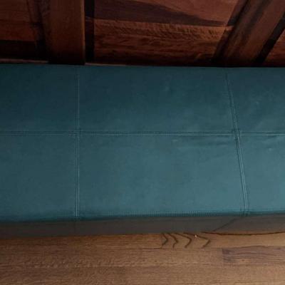Teal Faux Leather Storage Bin 