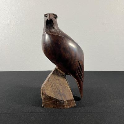 Hand-Carved Hardwood Eagle Figurine – Made in Mexico