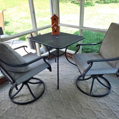 Sale Photo Thumbnail #79: wrought iron rockers and table