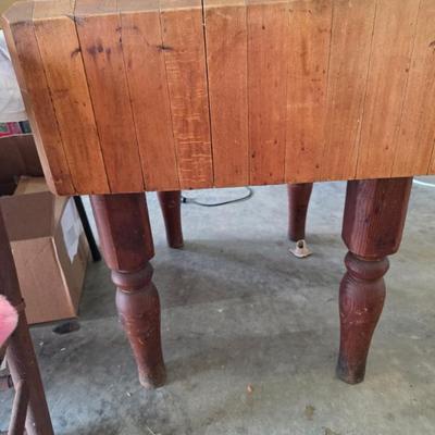 Sale Photo Thumbnail #37: Antique handmade butcher block