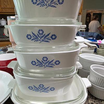 Sale Photo Thumbnail #43: Corelle ware with glass and plastic lids