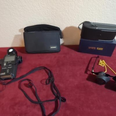 Sekonic Digital Light Meter & Vintage Telescopic Sports Glasses