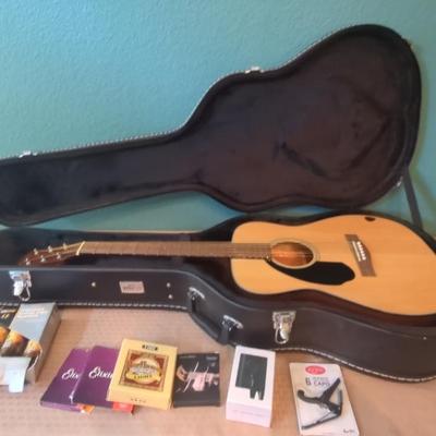 Fender CC-60S Concert\nClassic Series Acoustic Guitar W/Hard Case & Accessories 