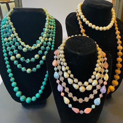 Lot of 8 Vintage Costume Jewelry Necklaces 