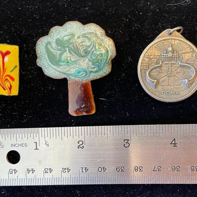 2 Enamel Pins & 1 Vatican Pendant