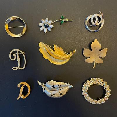 Charming Collection of 9 Vintage Pins – Eclectic & Elegant