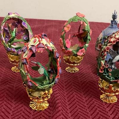 Collection Of Decorative Eggs With 1 Limited Edition Enchanted Waltz Figurine