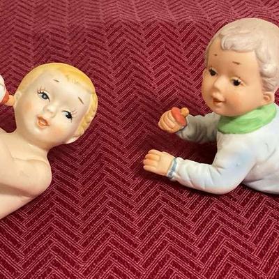 2  Ucgc Porcelain Baby Boy Figurines