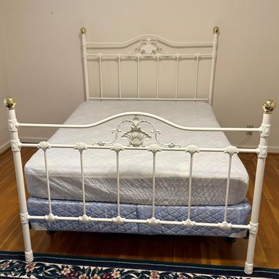 Iron And Brass Full Bed Frame And Mattress Set