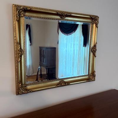 Gold Decorative Framed Beveled Mirror