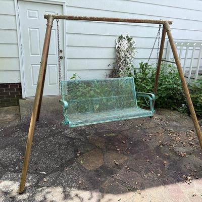 Wrought Iron Swing And Stand