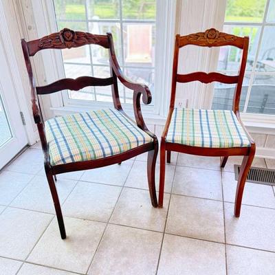Vintage mahogany rose back chairs