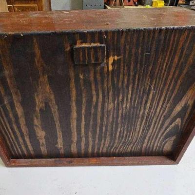 Sale Photo Thumbnail #115: Wooden Tool Box With Mystery Tools 