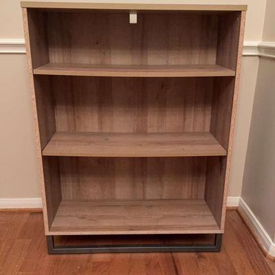 White Oak Shelf On Metal Stand