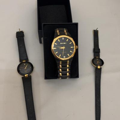 Sale Photo Thumbnail #168: Elgin Watch & 2 Black And Gold Watches