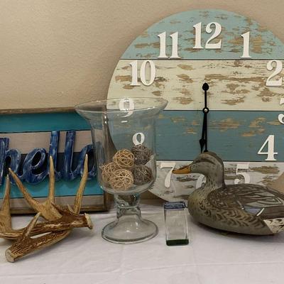 Sale Photo Thumbnail #141: Large Clock, Hello Sign, & More