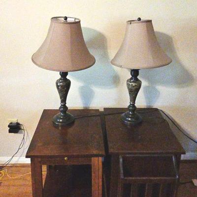 Sale Photo Thumbnail #132: 2 Side Tables And 2 Lamps 