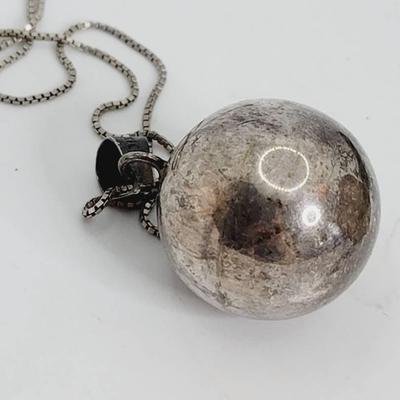 Musical Jingle Ball Necklace Sterling Silver Necklace Mexico 