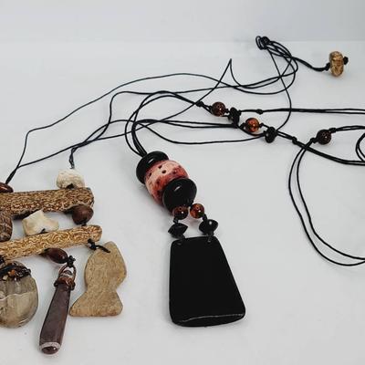 Necklaces Natural Materials Clay Shell Horn Bone and Stone 