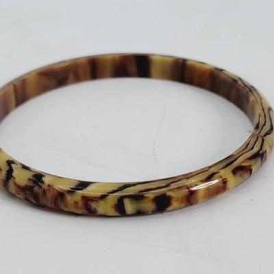 Faux Tortoise Shell Bangle Bracelet 