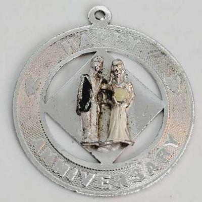 10th Wedding Anniversary Pendant Charm Vintage 
