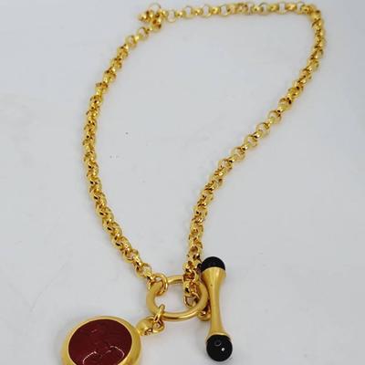 Pegasus Intaglio Toggle Chain Necklace Quality Costume 