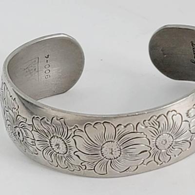Kirk Pewter Daisy Cuff Bracelet