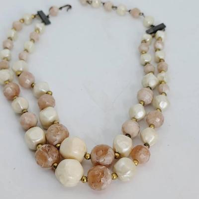 Two Strand Faux Pearl Necklace Vintage Japan?