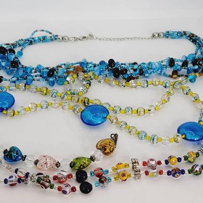 Art Glass Wear or Repair Jewelry Lot Necklaces & Bracelet