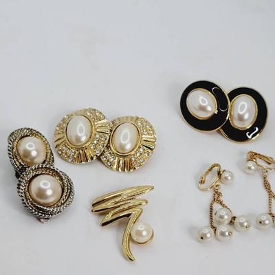 Monet GANTOS and Other Rhinestone and Faux Pearl  Signed Jewelry 