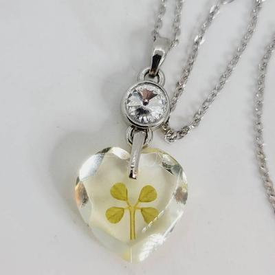 4 Leaf Clover Lucky Heart Love Necklace 