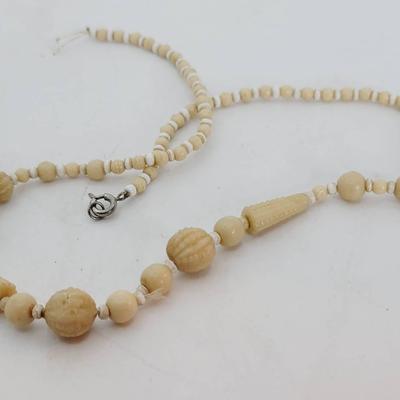 Custard Glass Antique Beaded Necklace Clasp Repair 