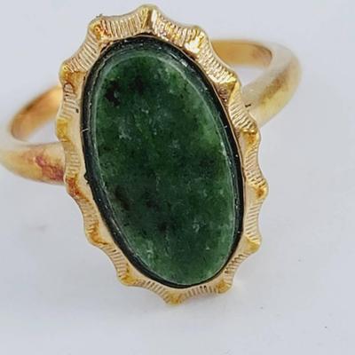 Sarah Coventry 1/20 12k Gf Greenstone Ring Sz 6