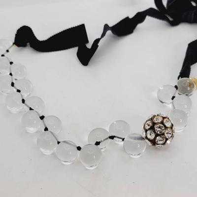 J Crew Pools of Light Style Necklace with Ribbon Tie