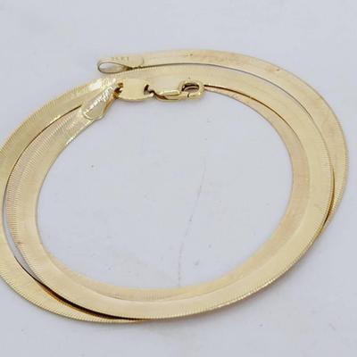 14k Yellow Gold Serpentine Flat Chain Necklace 7.9g