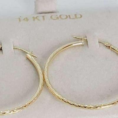 14k Yellow Gold Hoop Earrings 