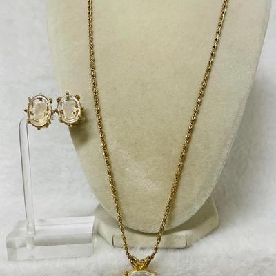 Rare Vintage Glass Cameo Jewlery Set