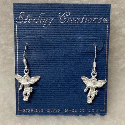 Never Worn Sterling Silver Angel Earrings