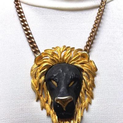 Vintage “Razza” Statement Lion Head Necklace 