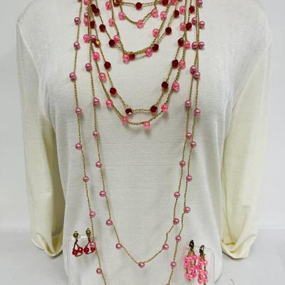 Crocheted Metal Chain Necklaces and Earrings