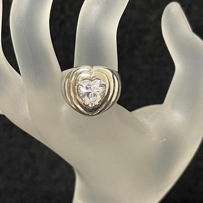 Sterling Silver CZ Heart Ring