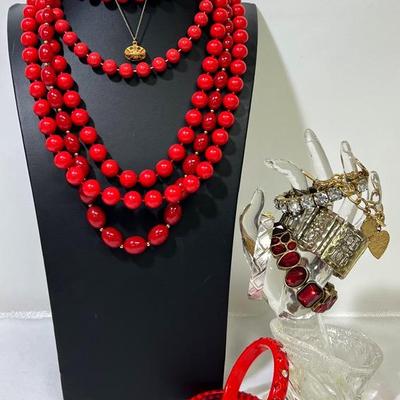 Red & Gold Toned Jewelry Collection