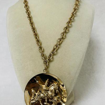 "St. George and The Dragon" Pendant Necklace